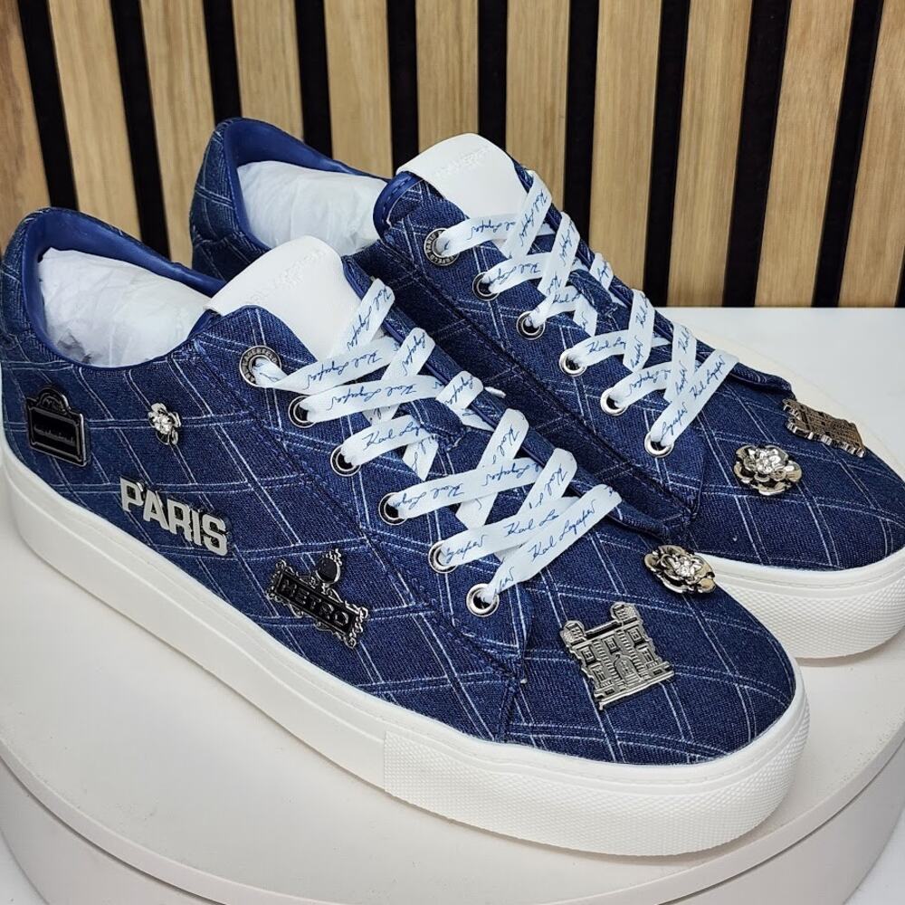 NEW - Karl Lagerfeld Paris Cate Rue Pins Women Sneakers Lace Up- Size 9